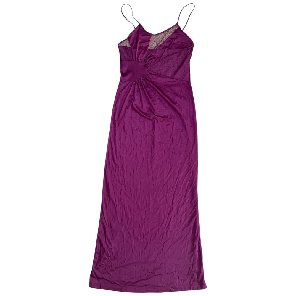Vintage Romantic Feminine Vampire Sultry Boudoir Maxi Slip Purple XS Lingerie